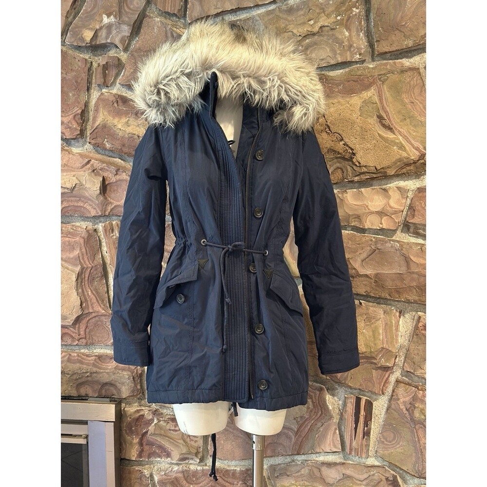 Y2K Abercrombie and Fitch NWT Military Style Jacket S Vintage Fur Trim . NWT ! - Picture 5 of 16